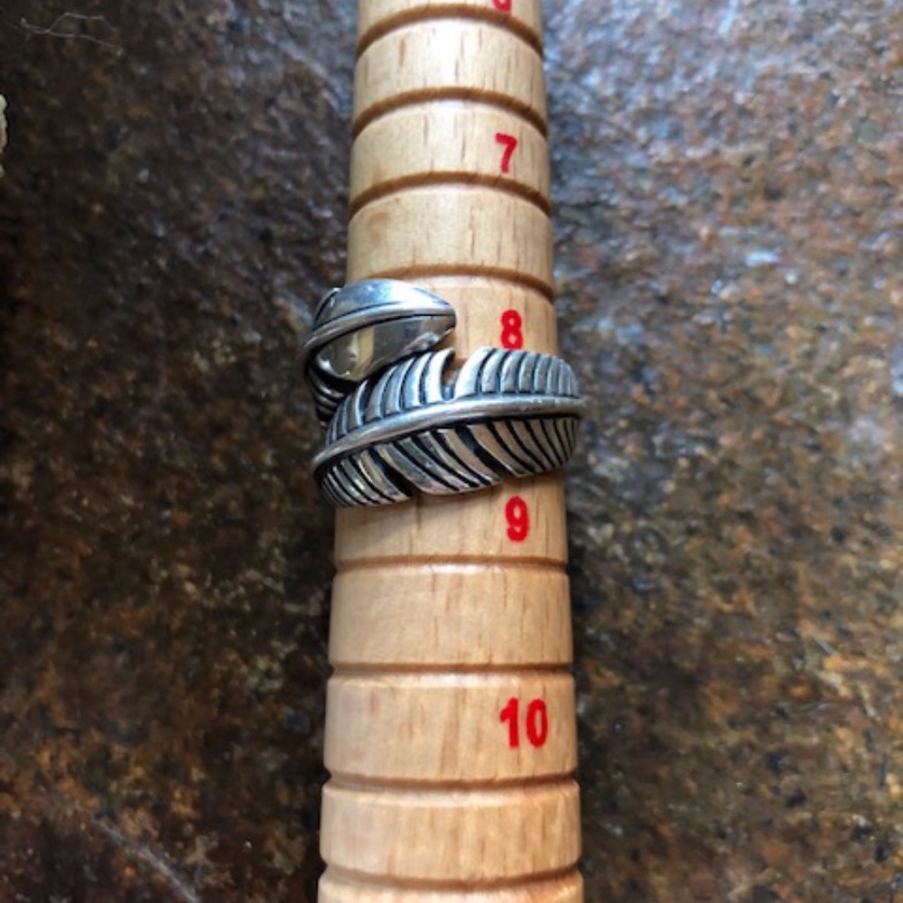 Carolyn Pollack vintage sterling  feather wrap ring sz 8